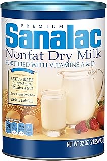 SANALAC Non Fat Dry Milk, 1 qt