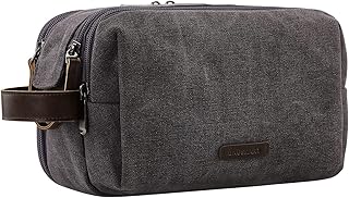 BAGSMART Toiletry Bag for Men, Canvas Travel Toiletry Organizer Dopp Kit Water-resistant Shaving Bag for Toiletries Access...