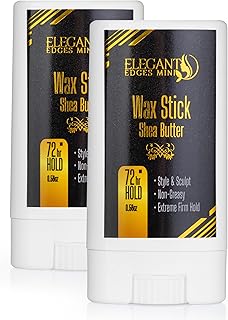 OCEAN VIEW DEEP WAVES POMADE Elegant Edges Mini 2-in-1 Wax Stick & Edge Control with Shea Butter - Dual Pack, 0.56oz | Str...