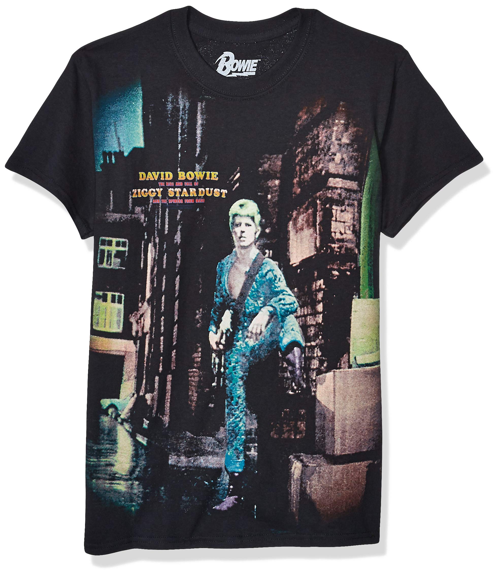 Liquid BlueUnisex-Adult's David Bowie Ziggy Stardust Jumbo Print Short Sleeve T-Shirt