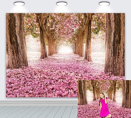 Spring Cherry Blossom Backdrop Pink Cherry Flower Sweet Romantic  Photography Background Floral Petal Boulevard Wedding Backdrop Bridal Girl  Adult Woman Artistic Portrait Vinyl Wallpaper 7x5FT: :  Electronics & Photo