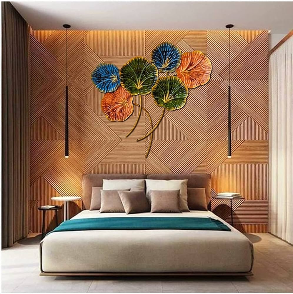 RSN Metal Lotus Leaf Wall Art Decor Hanging for Living Room ...