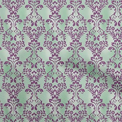 oneOone Cotton Cambric Light Green Fabric Damask Sewing Material Print Fabric by The Yard 42 Inch Wide