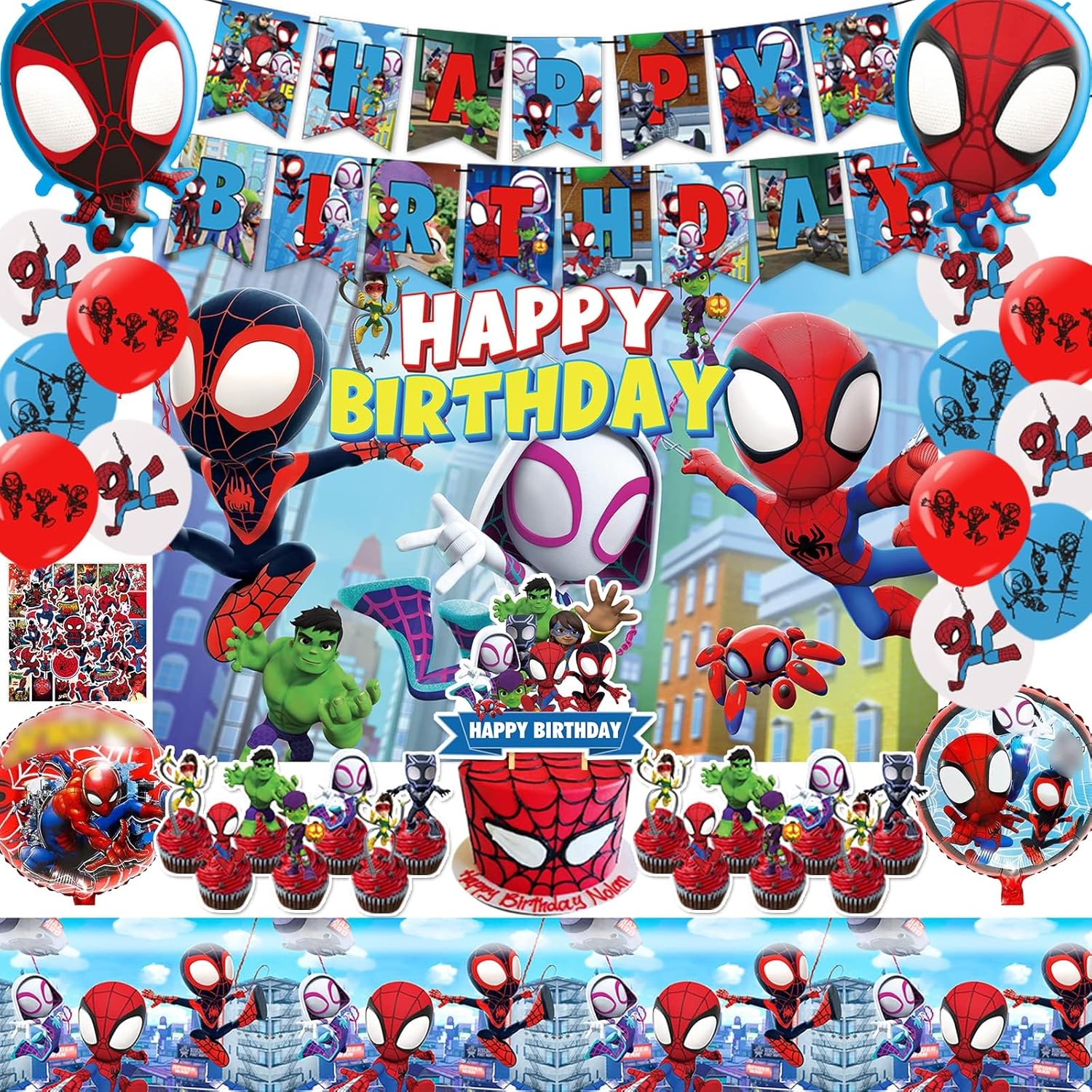 Amazon.com: 106Pcs Birthday Party Supplies, Spiderman Birthday Party ...