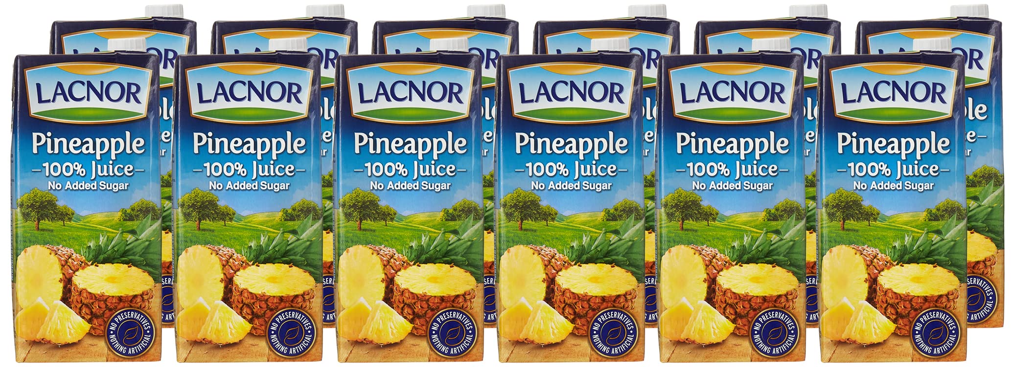 LacnorEssentials Pineapple 100% Juice, No Added Sugar, 1L Pack of 12