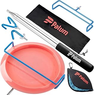 Palum Disc Golf Retriever Pole 16 ft - Telescopic Discs Retriever with Durable Stainless Steel Frame and Carry Bag - Exten...