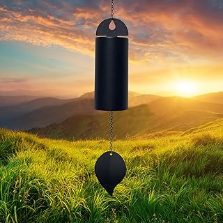 Deep Tone Serenity Bell Wind Chimes - Metal Cylinder Wind Bell for Outdoor Antique Copper Windchimes for Patio Yard Porch ...