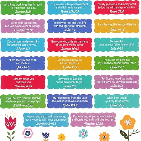 Amazon.com : 840 Pieces Inspirational Clear Bible Verse Stickers Clear ...