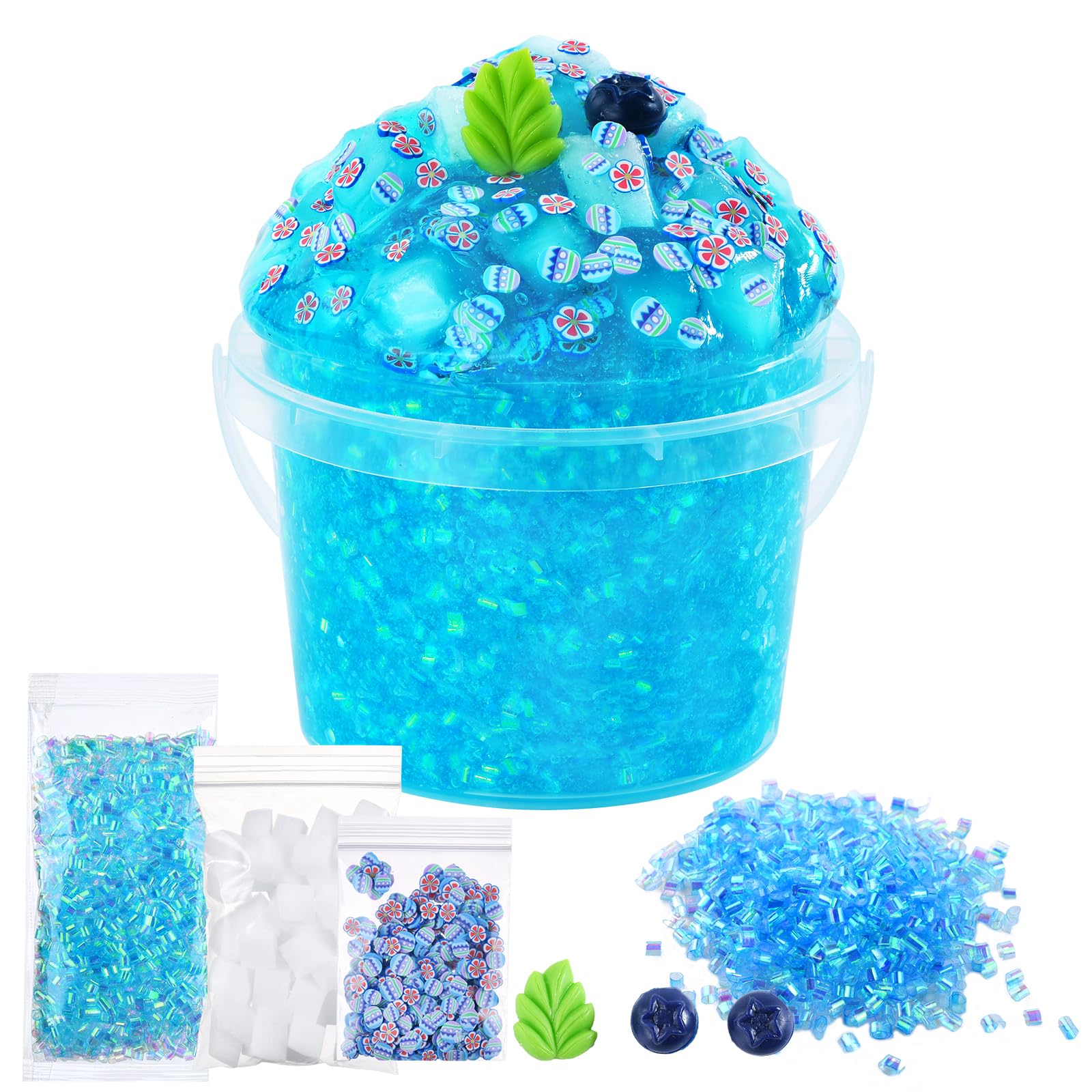 Glimmer Slime Scented Slime Crunchy Slime Scented Slime, Blueberry Sugar Blitz Slime kit Pre-Made Slime for Kids,Super Soft and Non-Sticky, Birthday Gifts Party Favors(12oz)