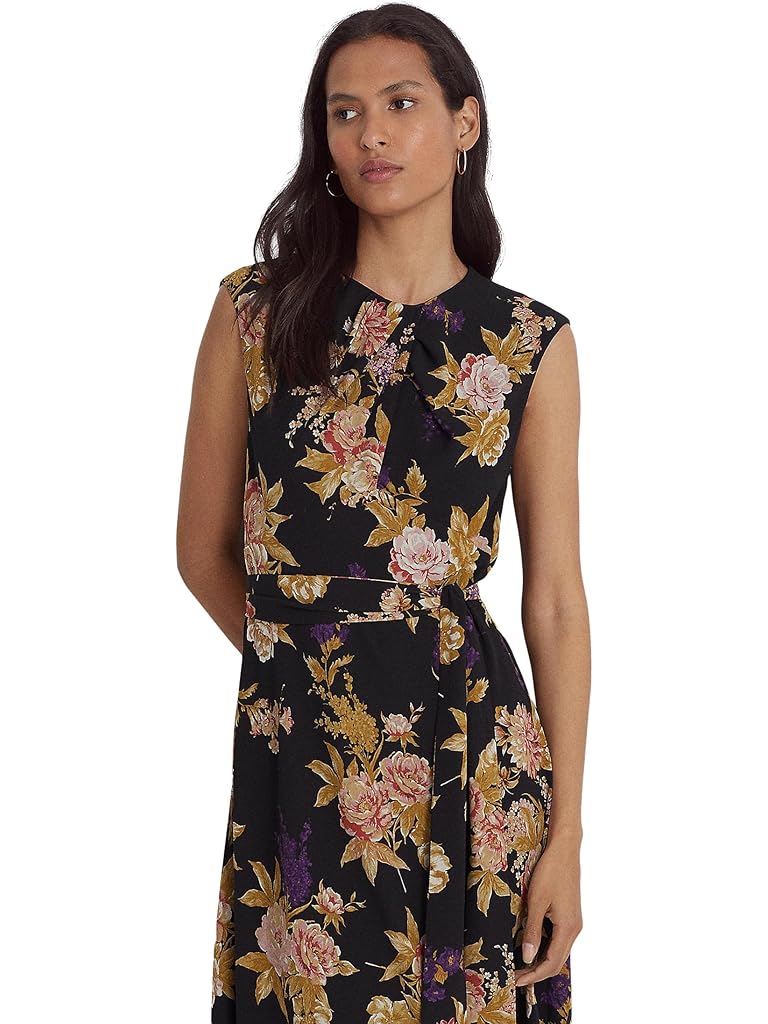 Lauren Ralph Lauren Floral Bubble Crepe Cap-Sleeve Dress