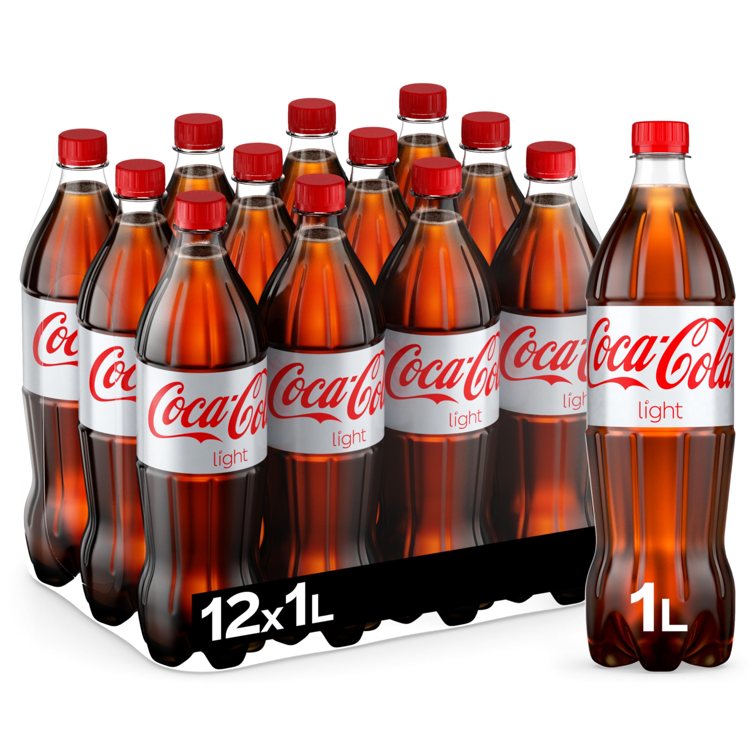 Coca-ColaLight, Carbonated Soft Drink, PET 1L, pack of 12