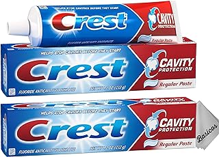 2pack Crest Fluoride Cavity Protection Toothpaste 8.2 Ounce Regular Paste, Bulk Toothpaste, Prevents Cavities Before They ...