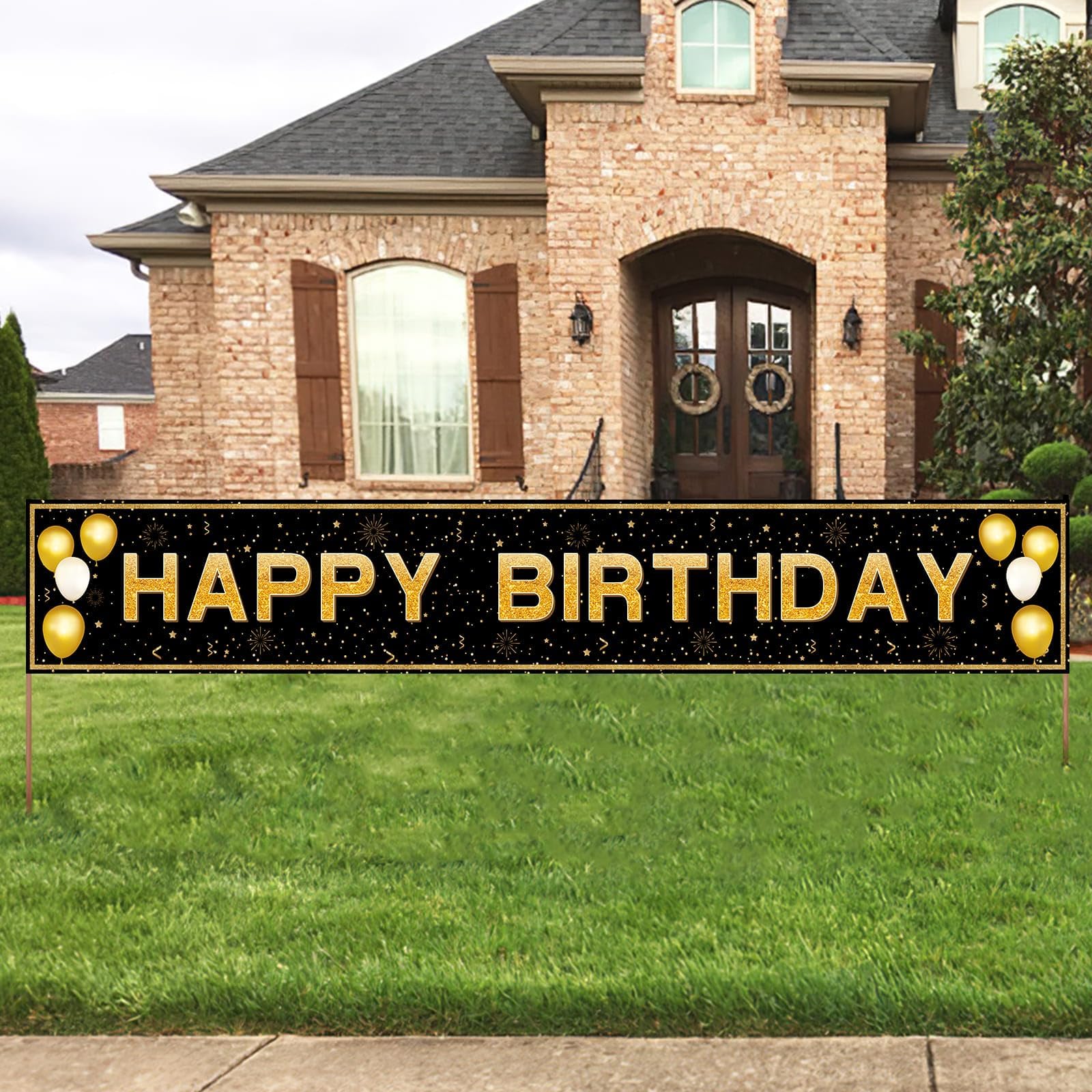 Amazon.com: Large Happy Birthday Banner | Giant Bday Party Sign | Huge ...