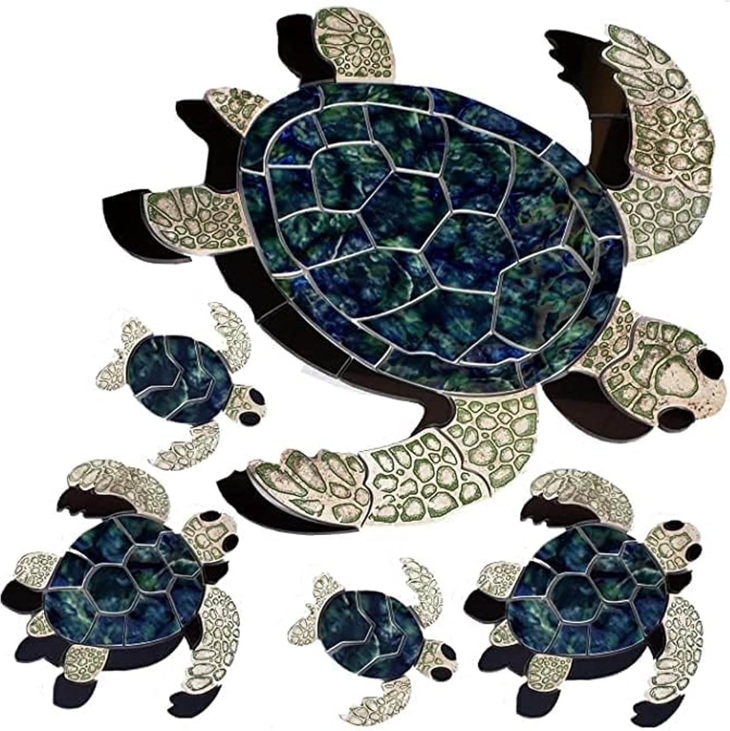 Aquatic Custom Tile Green Sea Turtle Family – Mosaicos de porcelana ...