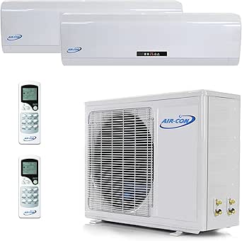 2 Zone Mini Split - 18000 + 18000 Ductless Air Conditioner - Pre-Charged Dual Zone Mini Split - Premium Quality - USA Parts &amp; Awesome Support