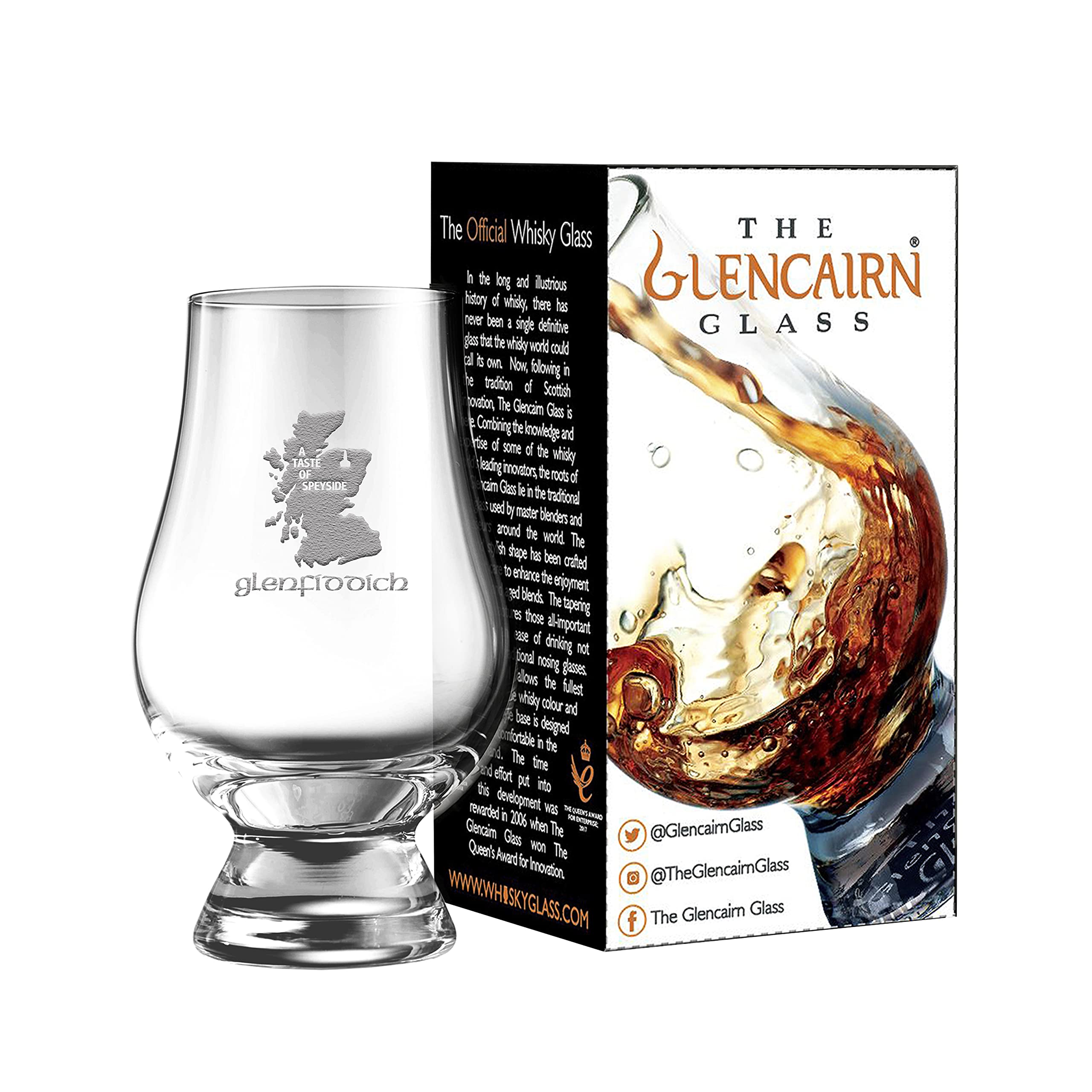 GLENCAIRN GLENFIDDICH A TASTE OF SPEYSIDE BRANDED WHISKY GLASS IN GIFT CARTON