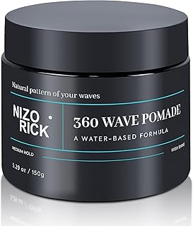 NIZORICK Men's 360 Wave Pomade Hair Styling Pomade Hair Pomade for Men Strong Hold and Layered Waves(150g/5.29oz)