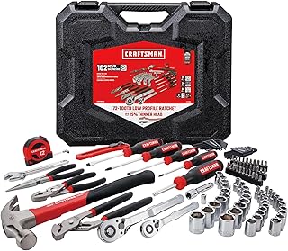 CRAFTSMAN 102-Piece Tool Kit for Home and Car, Durable Hand Tool Set with SAE/Metric Sockets (CMMT99449)