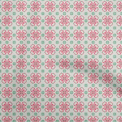 oneOone Velvet Fuschia Pink Fabric Geometric Tile Traditional Craft Projects Decor Fabric Printed by The Yard 58 Inch Wide