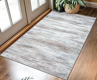 KOZYFLY Area Rug 3x5 Modern Ombre Living Room Area Rug, Washable Area Rugs for Bedroom Non-Slip Soft Stain Resistant Strip...