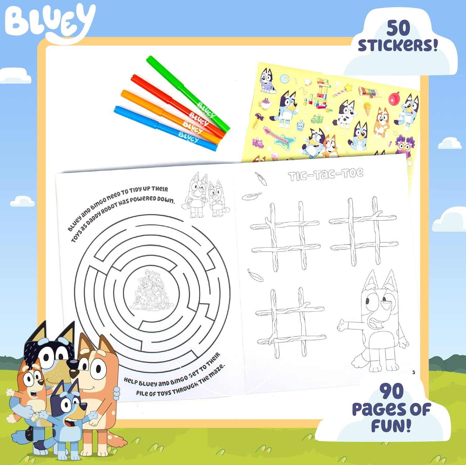 Bluey Libro para colorear, actividades y calcomanías, ideal para ...