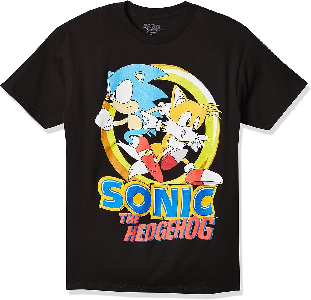 Sonic The Hedgehog Girls' T-Shirt Sonic And Tails: Clothing, Shoes ...