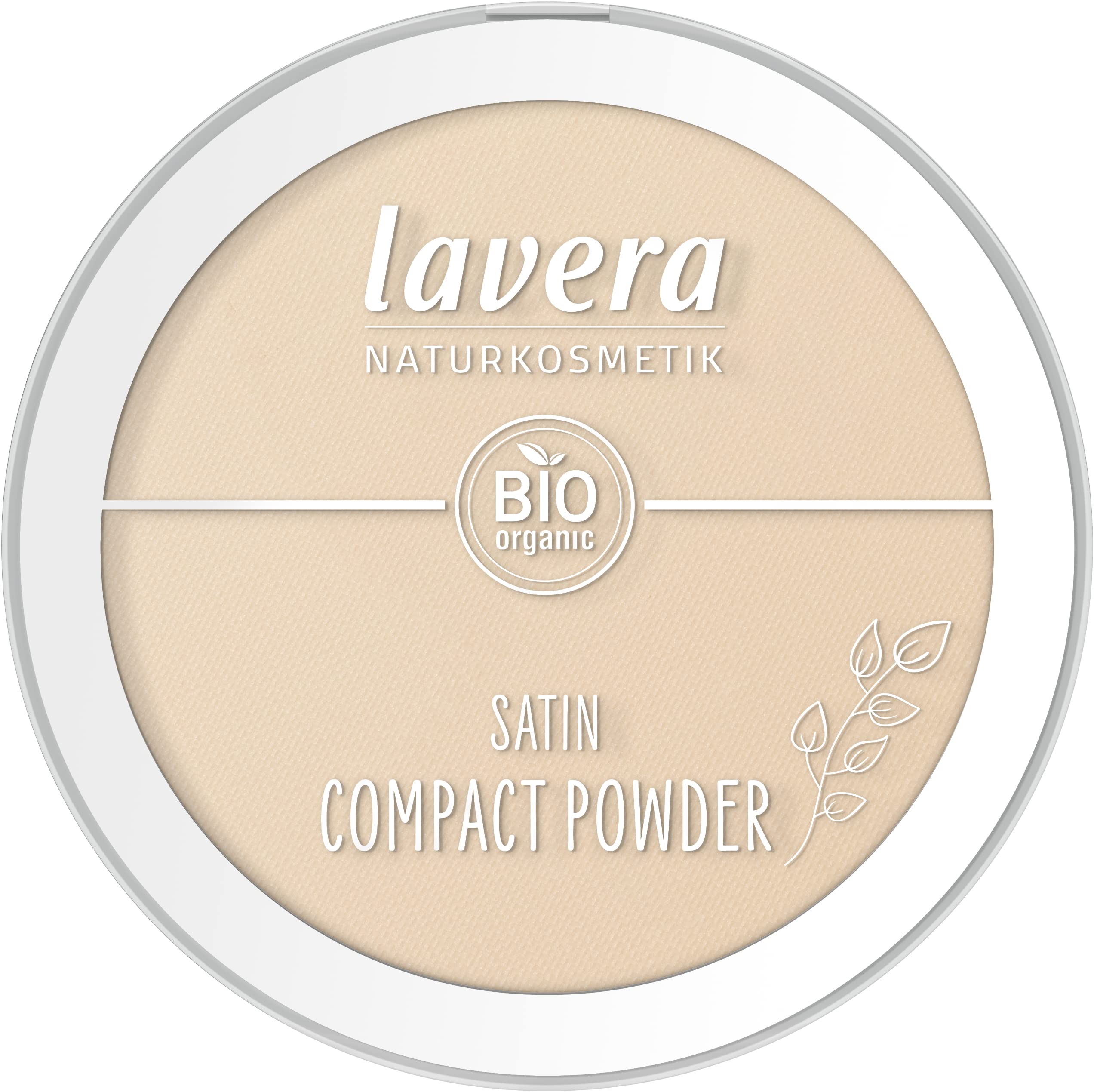 lavera Satin Compact Powder -Medium 02- nude - Organic Almond Oil & Organic Rice Powder - Vegan - Mattifying - Long-Lasting - Velvety Texture (1 x 9,5g)