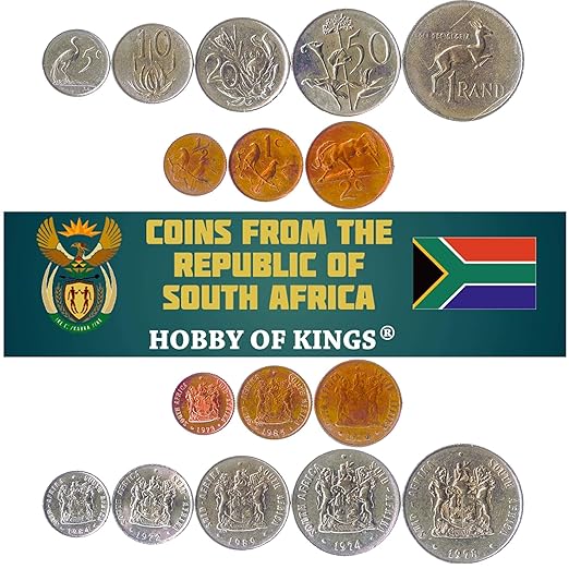 buy set of 8 coins from south africa 1 2 1 2 5 10 20 50 cents 1 rand 1970 1990 online at low prices in india amazon in