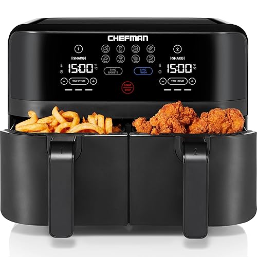 Chefman TurboFry Touch Dual Air Fryer, Maximize The Healthiest Meals