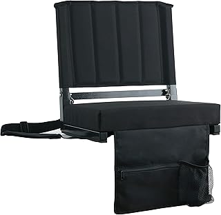 SPORT BEATS Stadium Seats with Back Support Bleacher Chairs with Back and Cushion Thick Padded Bleacher Seats Includes Sho...