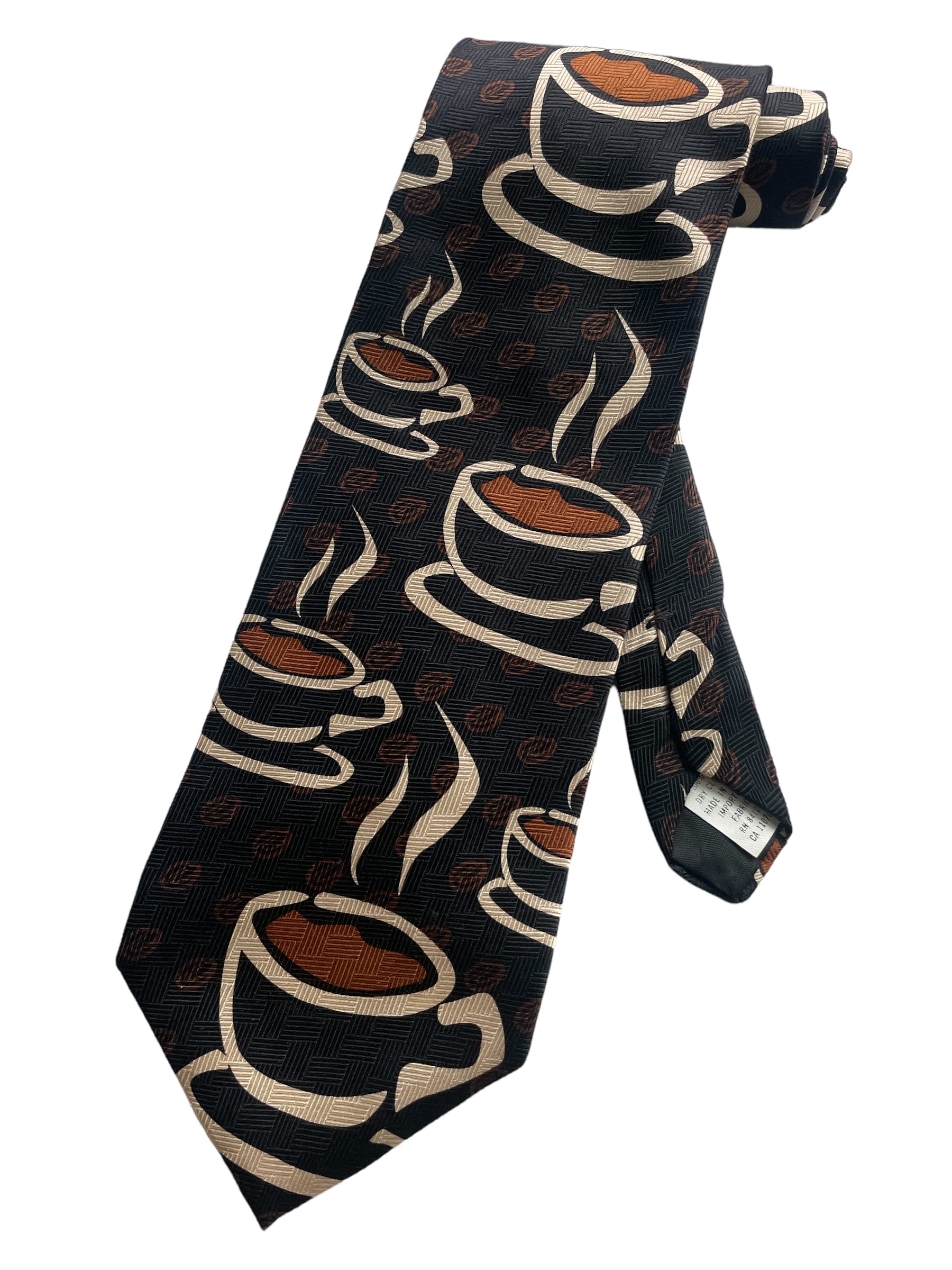 RM Style Mens Coffee Beans Mug Cup Java Barista Necktie Neck Tie