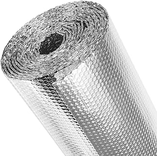 fowong Reflective Insulation Roll, 23.6" x 10 Ft Weatherproofing Window Insulation for Winter, Thermal Double Side Aluminu...