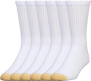 GOLDTOE Men's Sport 656 Cotton Crew Socks 6 Pack