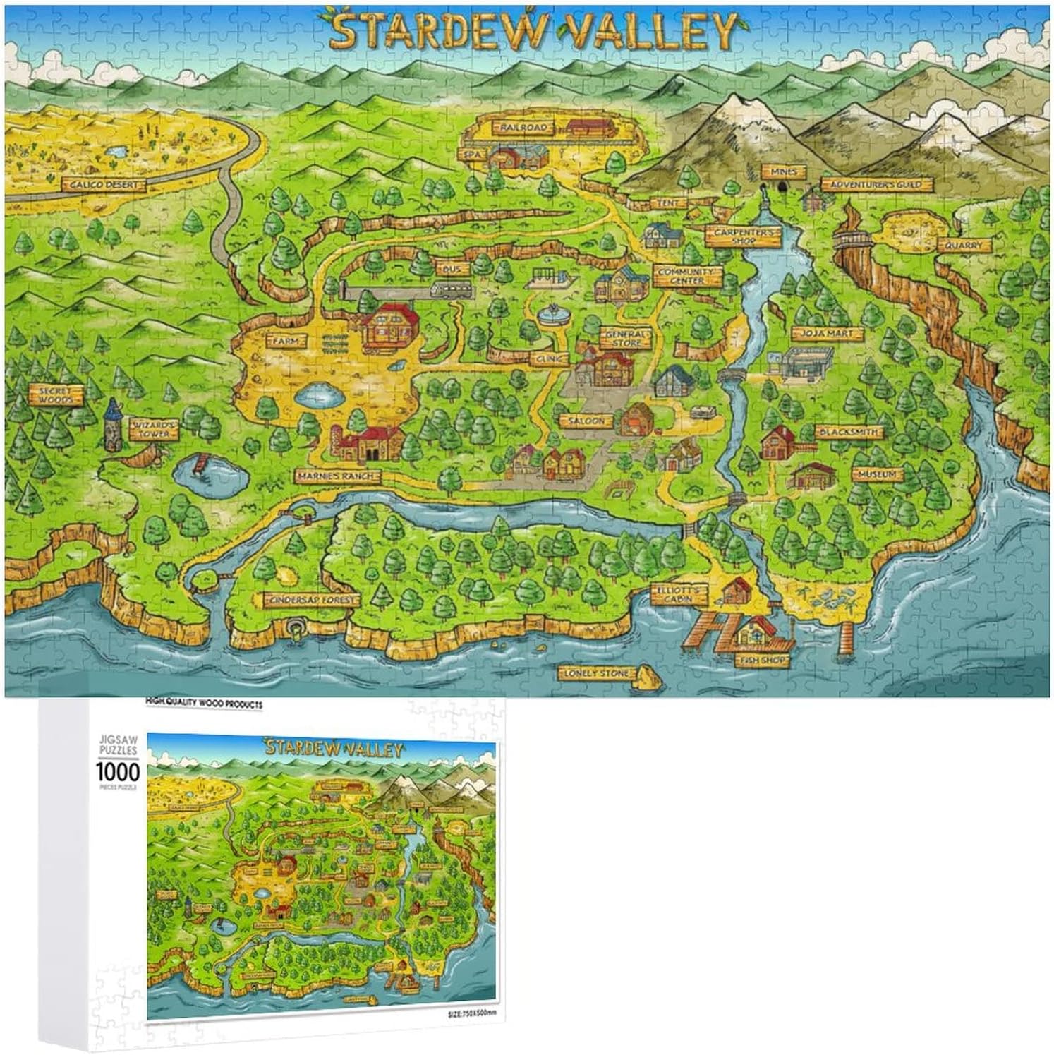 Amazon.com: Stardew Valley Map Jigsaw Puzzle for Adult 1000 Piece ... image.