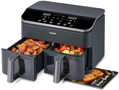 COSORI 9Qt 10-in-1 Dual Air Fryer, Fresh Balanced Meals for