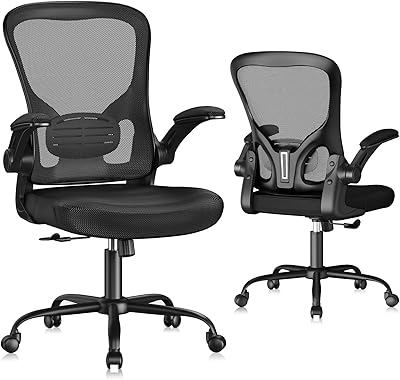 Flysky Ergonomic Office Desk Chair Breathable Mesh Swivel Computer Chair, Lumbar Back Support Task Chair, Office Chairs with Wheels and Flip-up Arms,Executive Rolling Chair