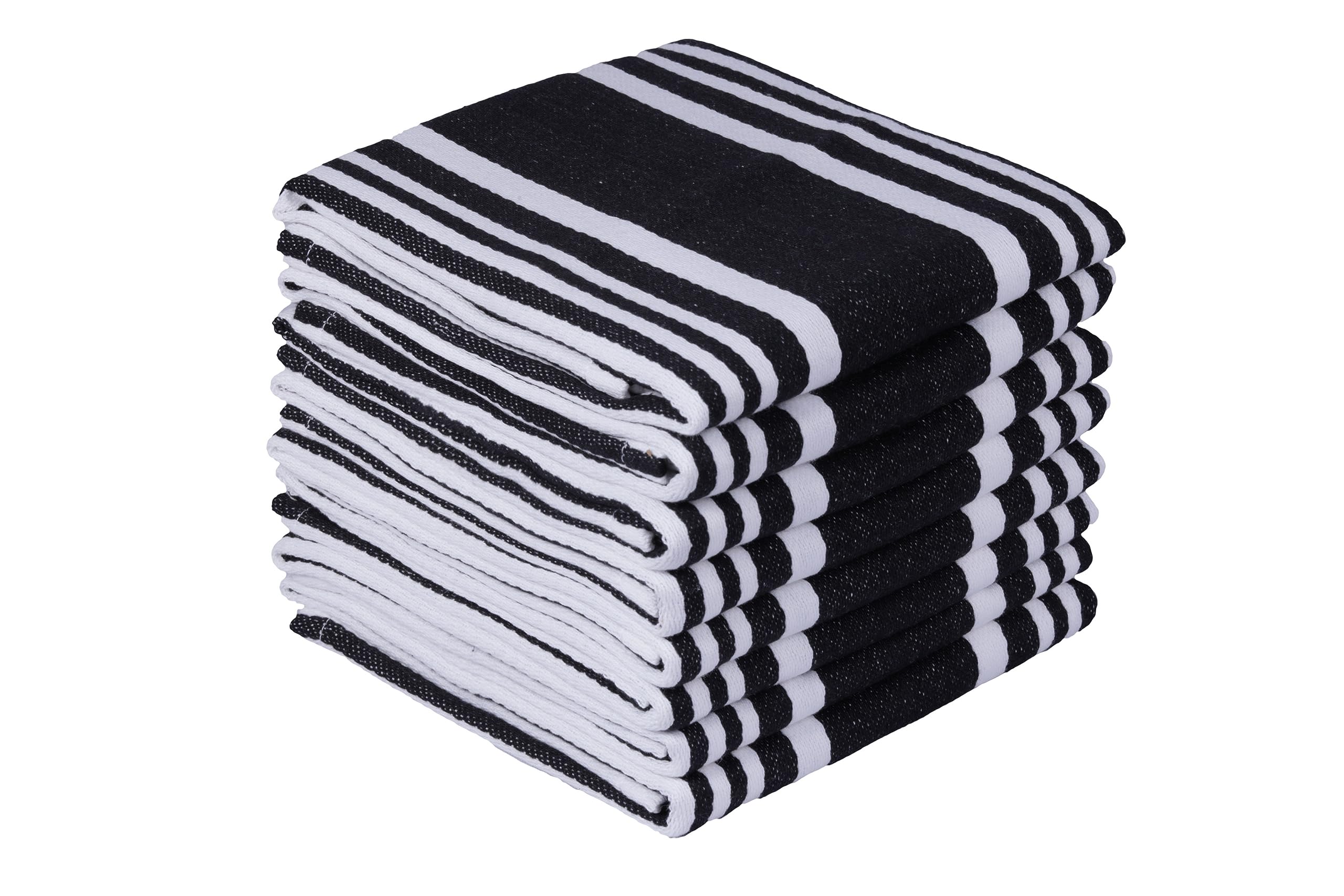 Urban Villa Dish Cloths Black/White Set of 8 Dish Cloths for Kitchen Highly Absorbent 100% Cotton OverSized 12X12 Inch Dish Cloths With Mitered Corners Kitchen Hand Tea Towels