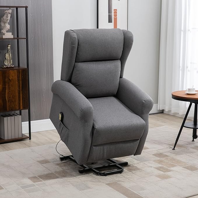 HOMCOM Power Lift Assist Recliner Chair For Elderly With Remote Control ...