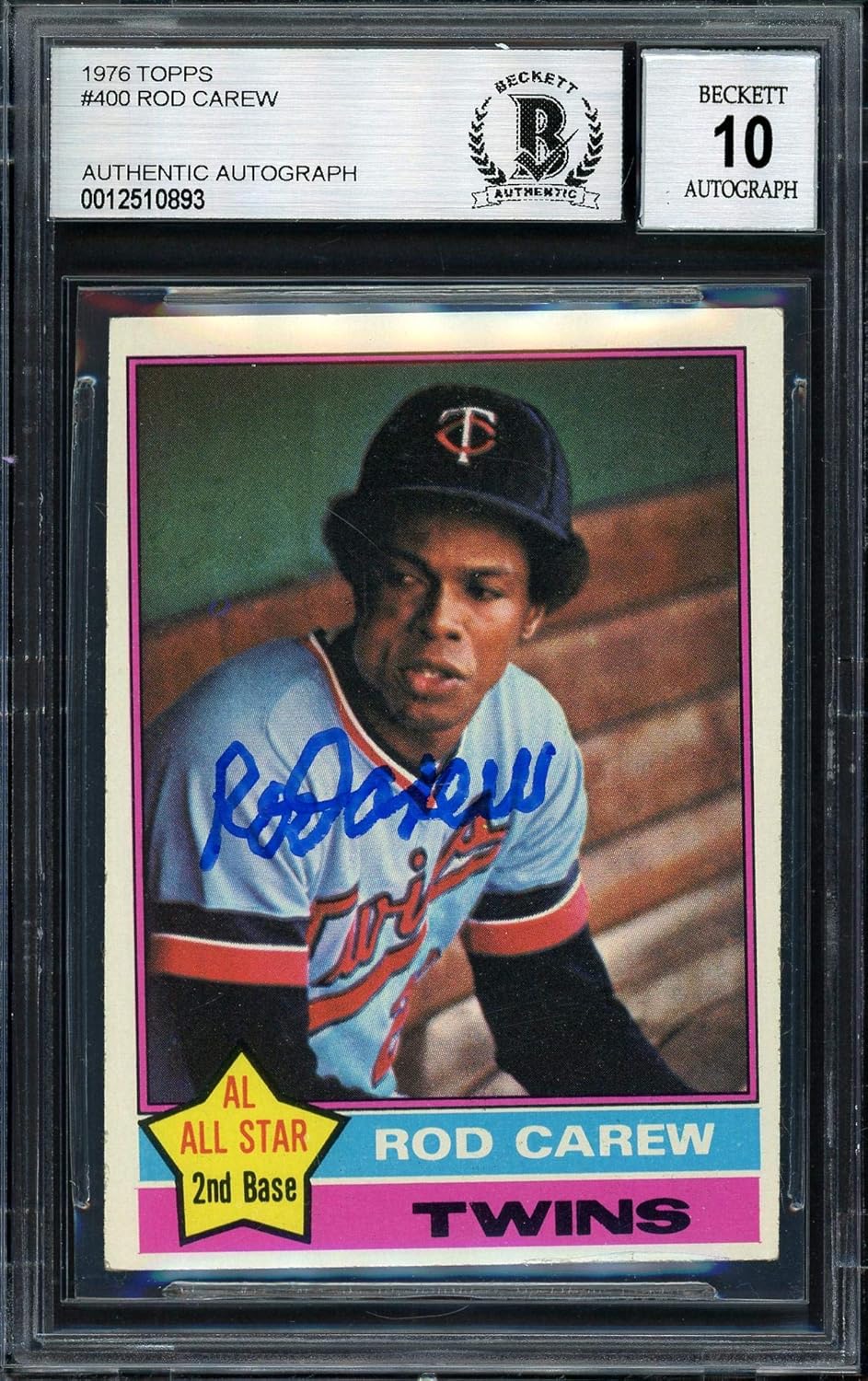 Rod Carew Autographed 1976 Topps Card #400 Minnesota Twins Auto Grade ...