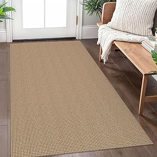 IOHOUZE Washable Area Rug 3'x5' Non Slip Rubber Backed Rugs for Entryways Indoor Outdoor Doormat Woven Cotton Throw Rug Fl...