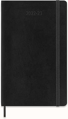 Moleskine 2023 Weekly Notebook Planner, 18M, Large, Black, Soft Cover (5 x 8.25)