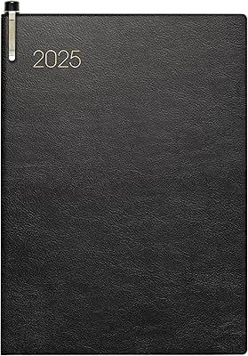 BRUNNEN Pocket Diary Model 731 (2025), 2 Pages = 1 Week, A6, 176 Pages, Soft Cover, Black