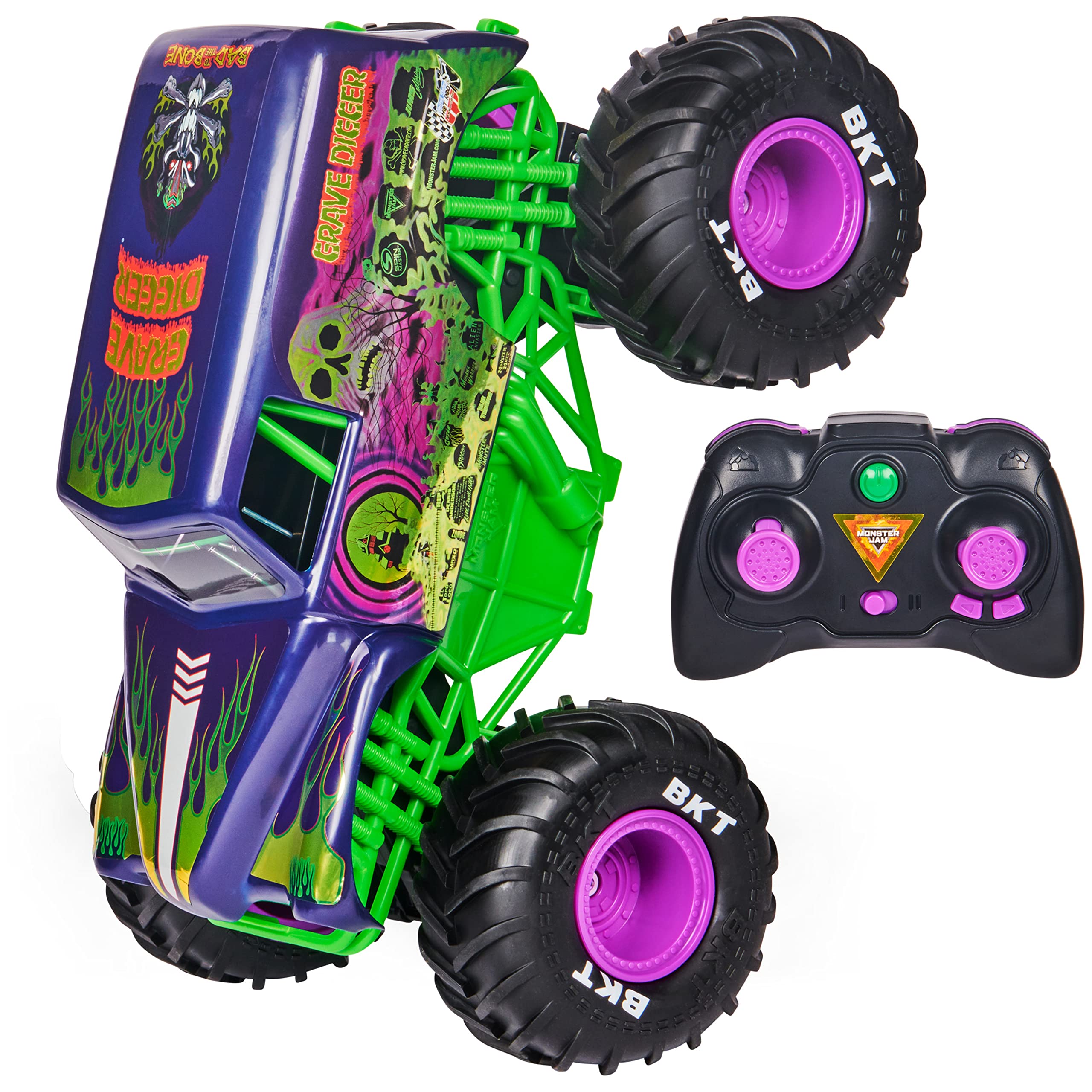 Monster Jam, Official Grave Digger Freestyle Force, Remote Control Car ...