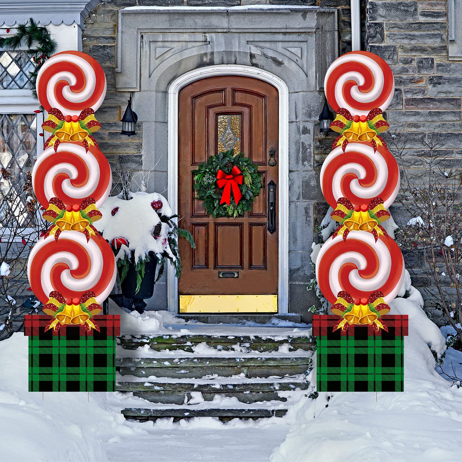 Amazon.com: Christmas Candy Decorations Plastic Outdoor Xmas Decor ...