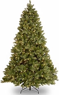 National Tree Company Pre-Lit 'Feel Real' Artificial Full Downswept Christmas Tree, Green, Douglas Fir, Dual Color LED Lig...