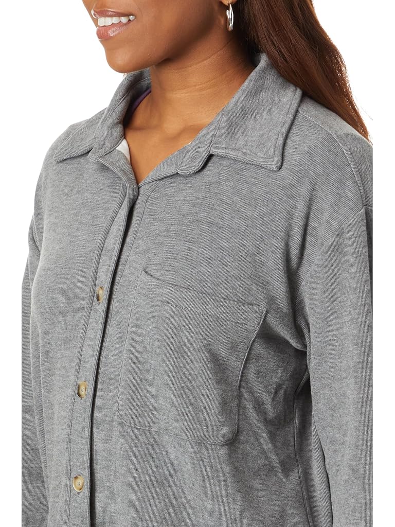 bobi Los Angeles Button Front Collar Shirt Jacket