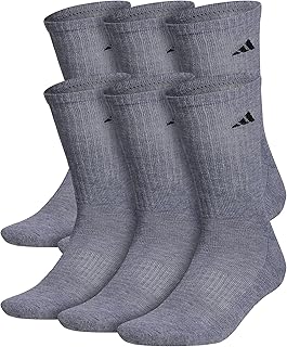 adidas Men's Athletic Cushioned Crew Socks with Arch Compression (6 Pairs)