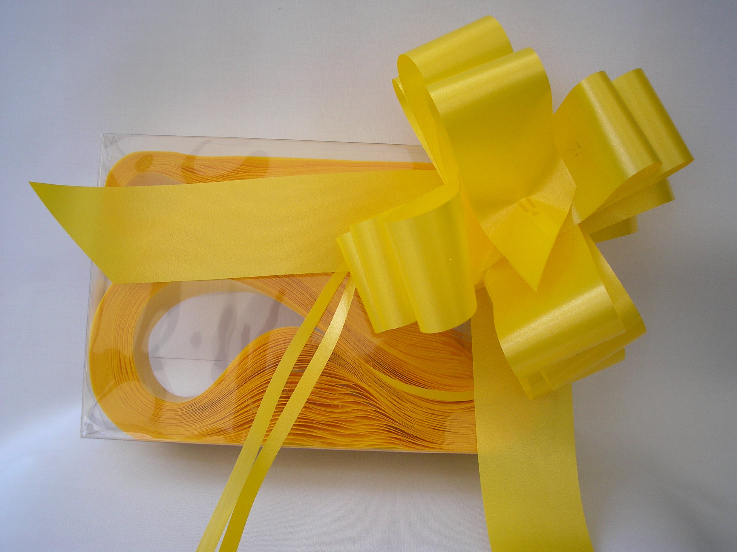 30 x 30mm (1.5") Rapid Satin Pull Bows - BRIGHT DAFFODIL YELLOW for Gift Decorations, Flower Bouquets & Arrangements, Baskets, Wedding Cars, Floral Tributes, Arts & Crafts, Christmas Hampers