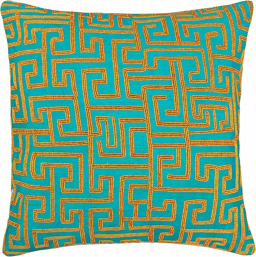 Amazon.com: Thread Centric Turquoise Blue Silk 12x12 inch ...