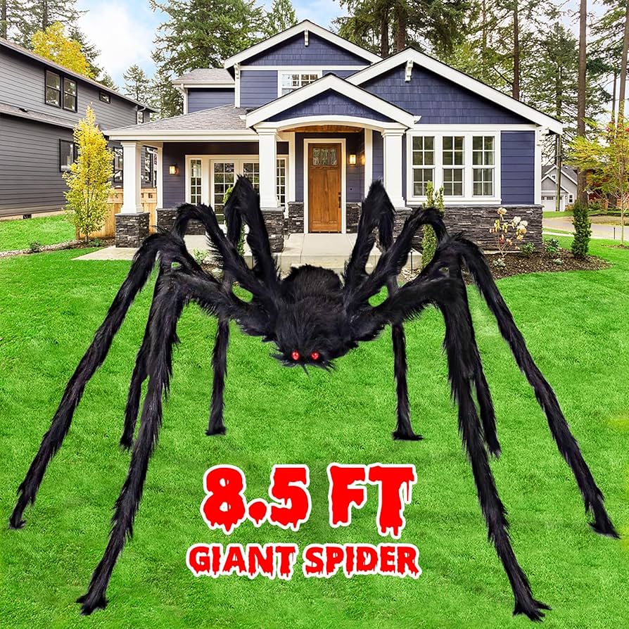 Amazon.com: Aiduy Halloween Giant Spider 8.5 Ft, Outdoor Halloween ...